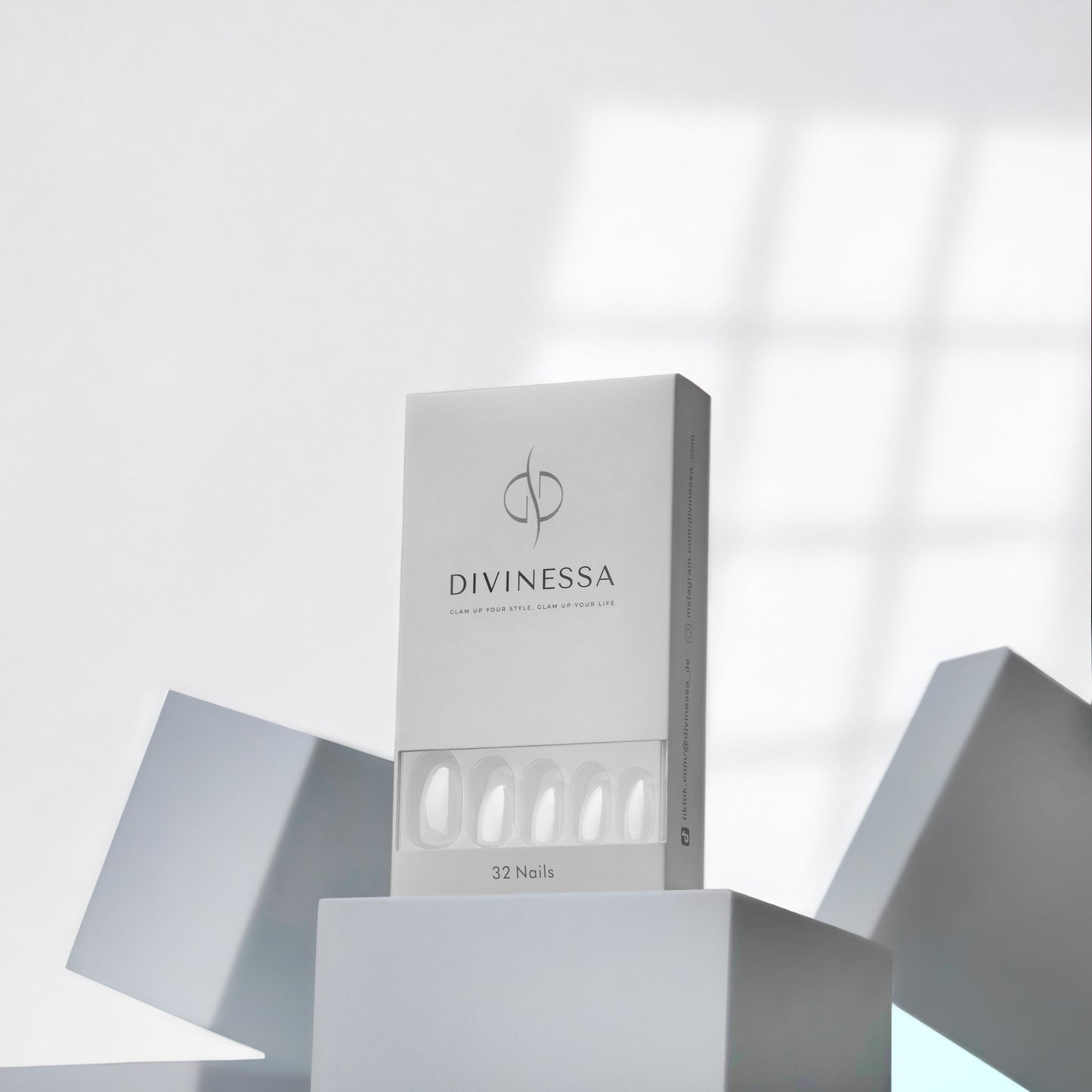 White Shine Gel-Press-On-Nägel | Strahlend weiße Nägel